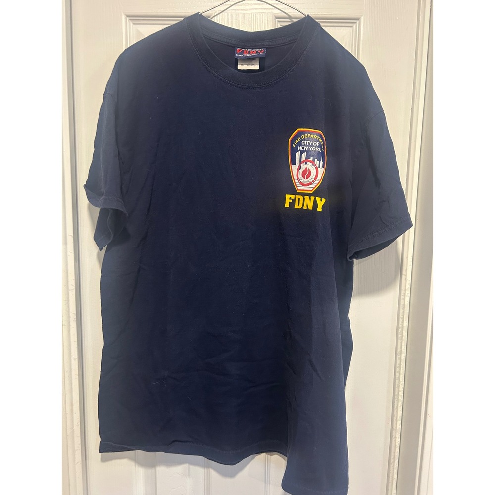 FDNY‎ T-Shirt Mens XL Navy Blue Fire Department City of New York Cotton
